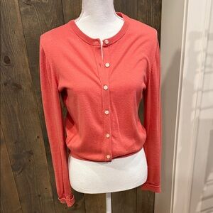 Ann Taylor Vibrant Coral Cardigan